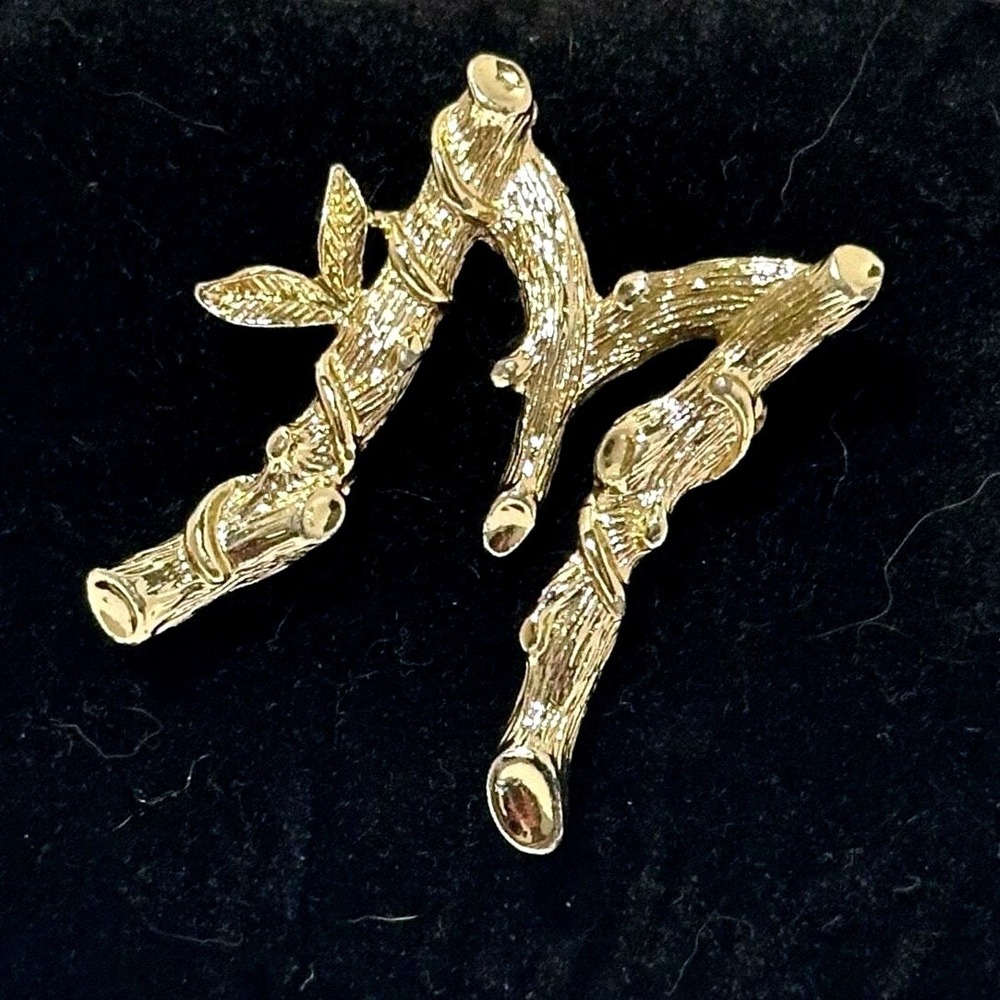 Sarah Coventry Gold Tone Branch Brooch Vintage Nature Inspired Pin‎ Jewelry